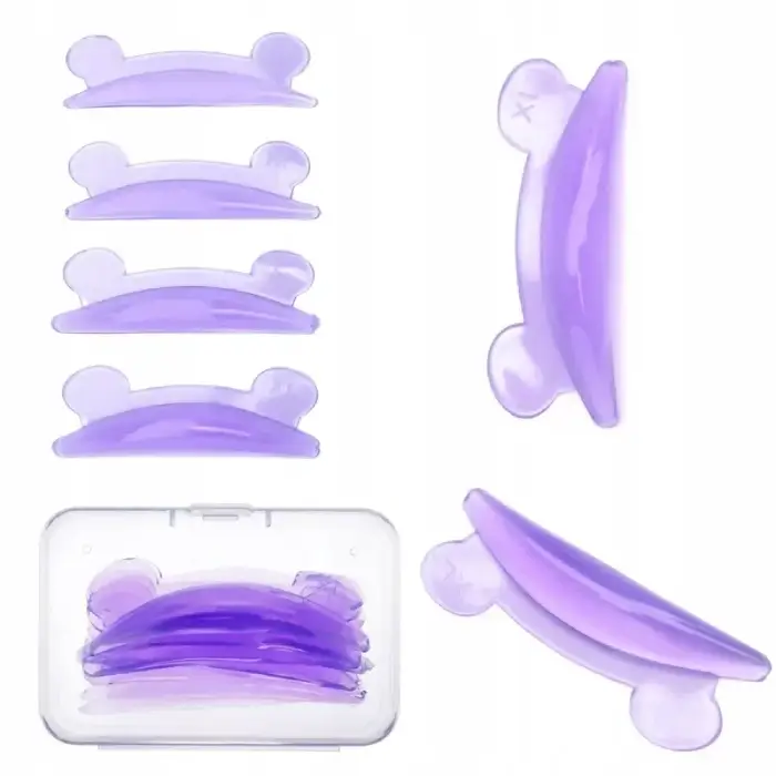 silikoniniai voleliai blakstienu laminavimui violetiniai peles formos blakstienu laminavimo priemones project lashes